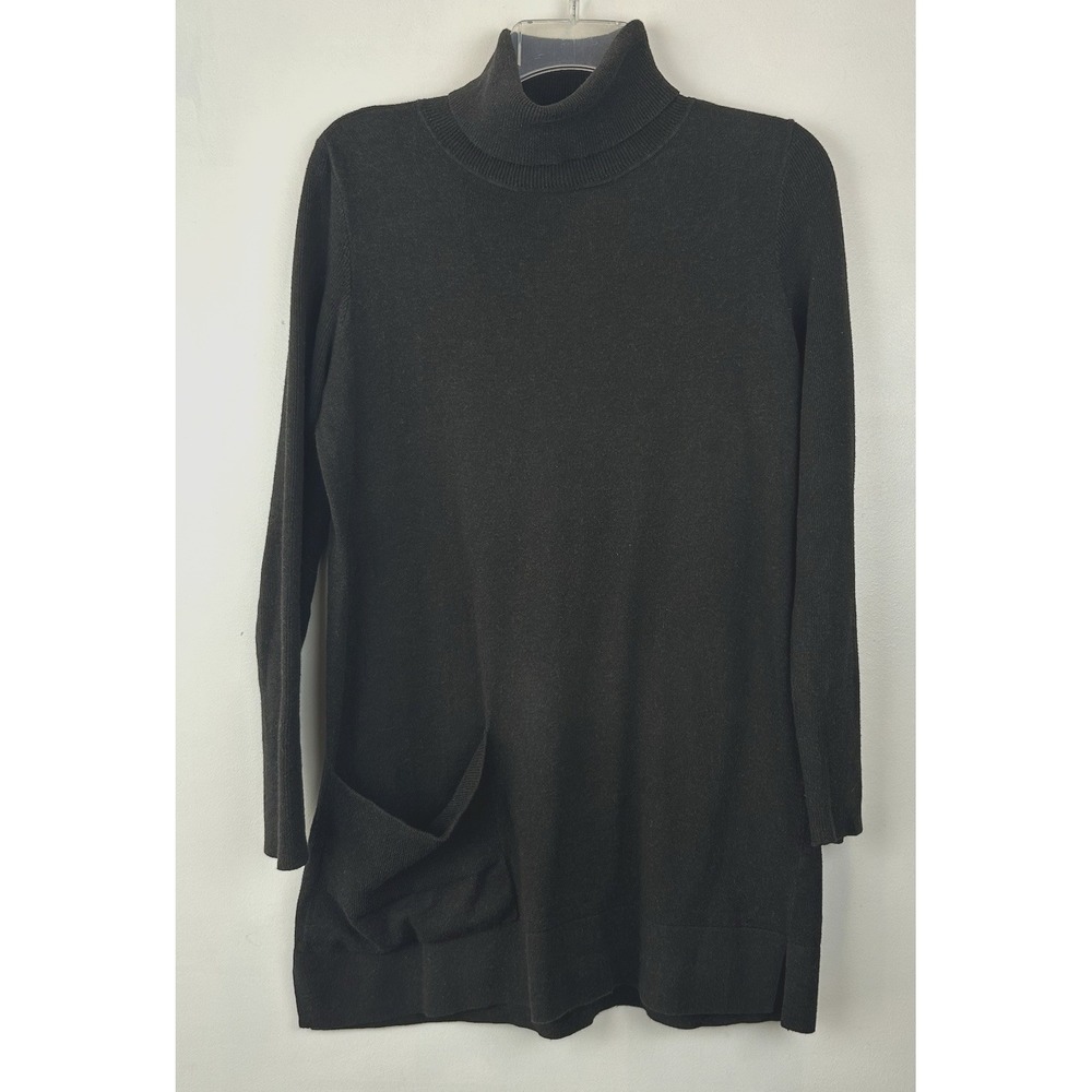 Cabi Tunic Sweater Womens Small Cotton Knit Brown Fireside Turtleneck Casual Top